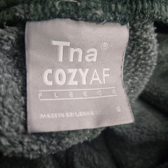 TNA Green Coze AF Fleece Jogging Pants Drawstring Elastic Waist Size Small - Picture 7 of 8